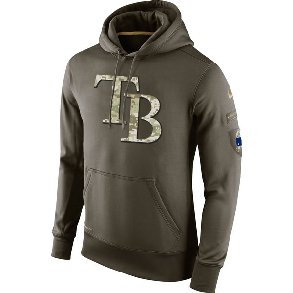 MLB Men Tampa Bay Rays Nike Olive Salute To Service KO Performance Hoodie Green->pittsburgh pirates->MLB Jersey